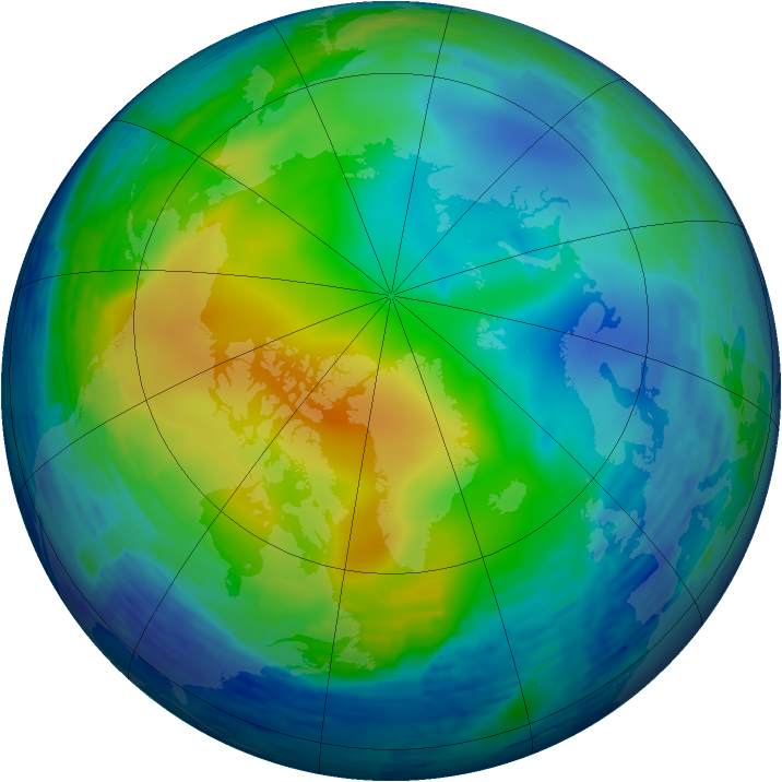 Arctic ozone map for 20 November 1994